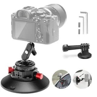 NEEWER CA013 6" Camera Suction Mount with Ball Head Magic Arm - Black