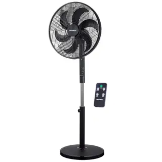 جهاز منزلي Media Tech Stand Fan 18 Inch, 6 Blades, 3 Speeds, Remote Control, Black