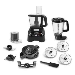 جهاز مطبخ محضر طعام Moulinex Double Force، 1000 وات، 36 وظيفة، FP8268EG - أسود