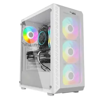 قطعة كمبيوتر Twisted Minds Apex-03 Mid Tower ARGB Gaming Fan Case - White