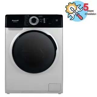 غسالة LAVE LINGE FRONTAL BRANDT HUBLOT BAM1052SDBL 10.5KG SILVER