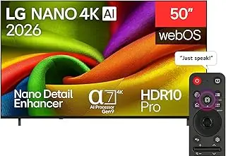 LG 50 inch LG NANO 4K UHD AI NU84B Smart TV 2026 - 50NU840B6LA black