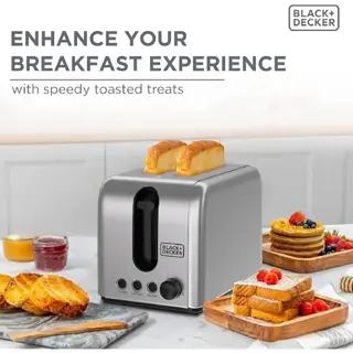 جهاز مطبخ Black+Decker Stainless Steel Toaster - 1050W / 2slots