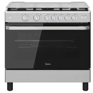 فرن Midea 5 Gas Burners Cooker 90*60 Full Safety, Stainless Steel Silver