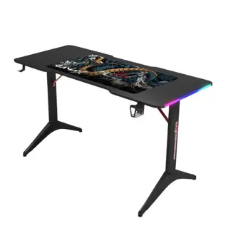 Gamax D2408B RGB Carbon Fiber Gaming Table with MousePad - Black
