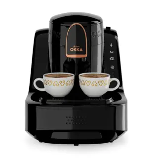 جهاز مطبخ Arzum OKKA Coffee Machine 710 W With 2 Cups, Black*Copper, OK0040-26