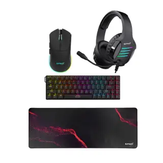 Gamax GM-204 4-in-1 Wired PC Accessory Set, AR Mechanical Keyboard