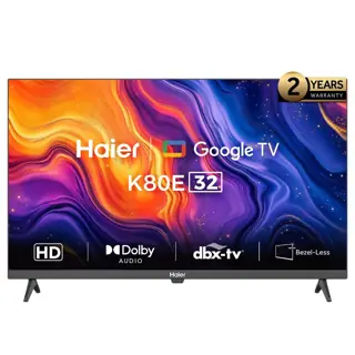 Haier Google TV 32 Inches HD Smart LED with Built-in Receiver - H32K80E