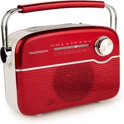 سماعة صوت Radio Bluetooth Thomson RTS450BTR à Recharge Solaire Rouge