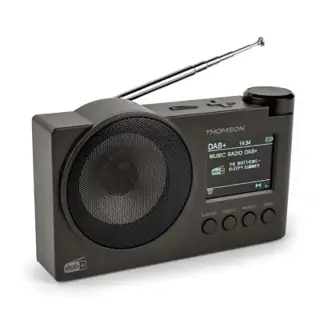 سماعة صوت Radio-Réveil FM Bluetooth THOMSON RT400DABBTBK - Noir