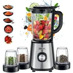 BLENDER KENWOOD BLM45 AVEC 3 MOULINS – NOIR ET INOX