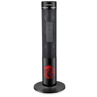 MediaTech Electric Tower Ceramic Heater,2000 Watt, Remote Control, Black