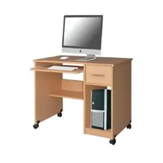 Bureau Informatique Classique Sotufab À Roulettes - Hêtre - BI0116