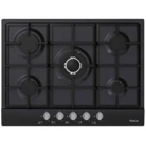PLAQUE DE CUISSON FOCUS F478B 5 FEUX 70 cm – Noir