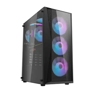 قطعة كمبيوتر DarkFlash DK352 Plus ATX Mid Tower PC Gaming Case - White