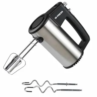 جهاز مطبخ Fresh HM-400 Hand Mixer, 5 Speeds, 400 Watt - Silver Black