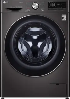 LG F4R5VGG2E Steam Washing Machine with Dryer, 9 Kilograms - Black Steel