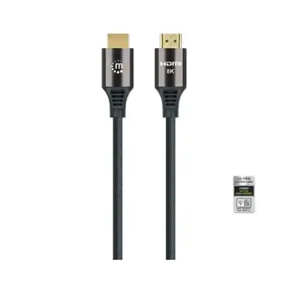 Manhattan 394680 Cable HDMI 8K@60Hz w/ Ethernet HDMI-Male/HDMI-Male 1m